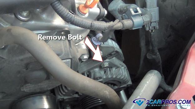remove alternator pivot bolt