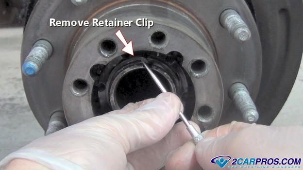 remove axle retainer nut clip