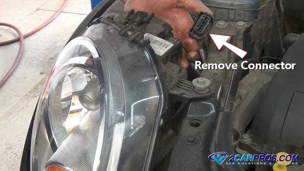 remove electrical connector headlight lens
