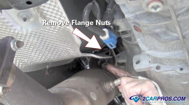 remove exhaust flange nuts