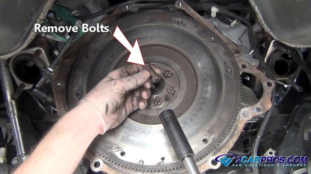 remove flywheel bolts