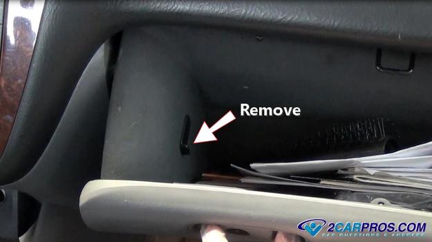 remove glove box stops