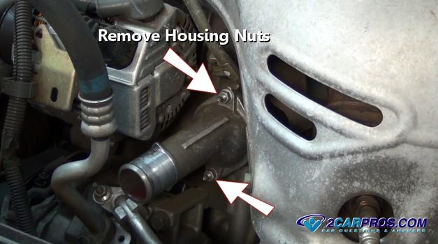 remove housing thermostat nuts