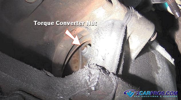 remove torque converter nut