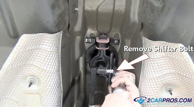 remove transmission shifter bolt