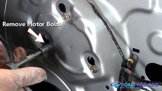 remove window motor bolts