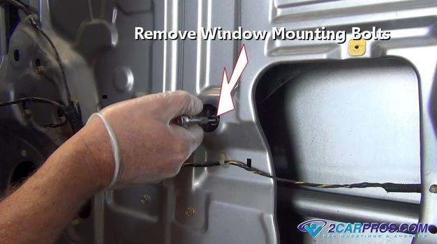 remove window mounting bolts