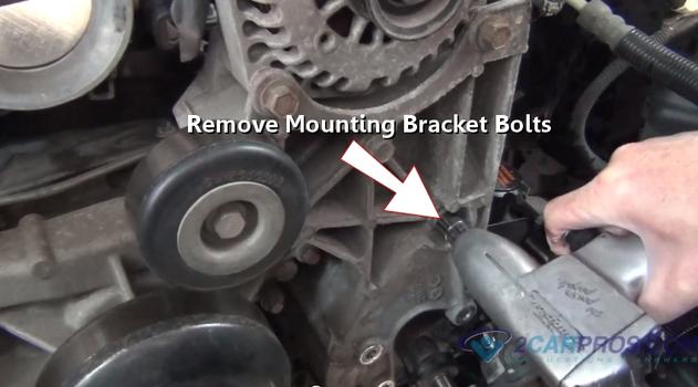 remove mounting bracket bolts