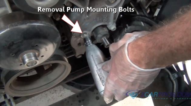 remove pump mounting bolts