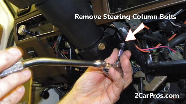 remove steering column mounting bolts