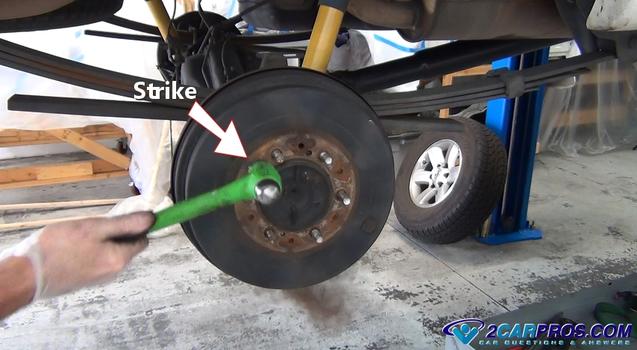 removing stuck brake drum