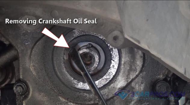 removing crankshaft oil seal