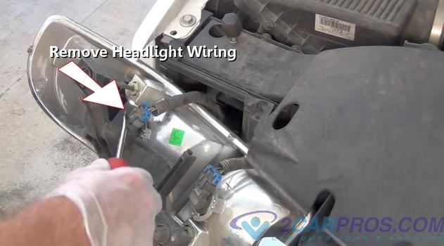 removing headlight connector