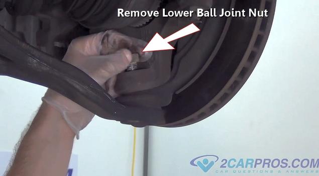 removing lower ball joint nut