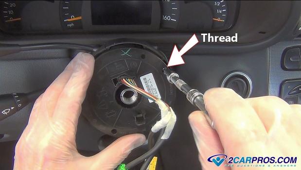thread steering wheel clock spring screws