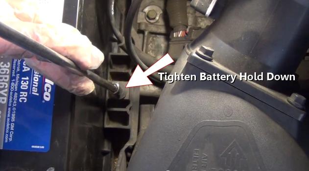 tighten battery hold down