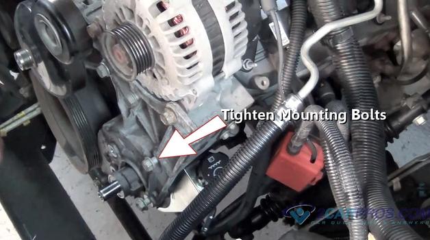 tighten power steering pump bolts