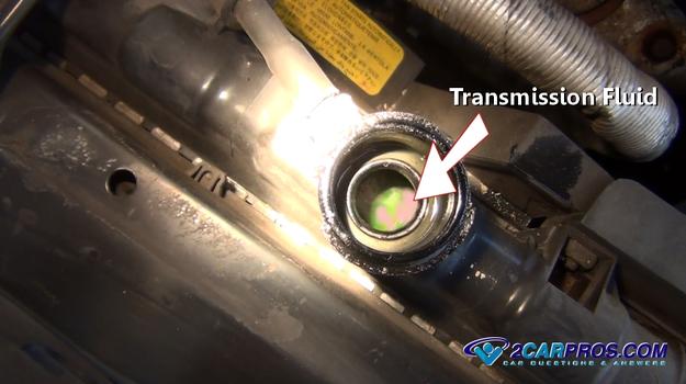 transmission fluid in radiator