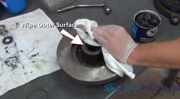 wipe outer surface