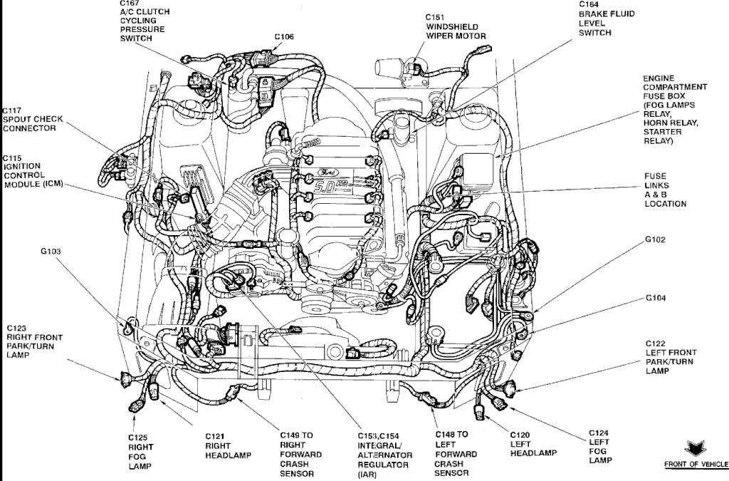 1994 Mustang Engine Compartment Diagram - Wiring Diagram Schema