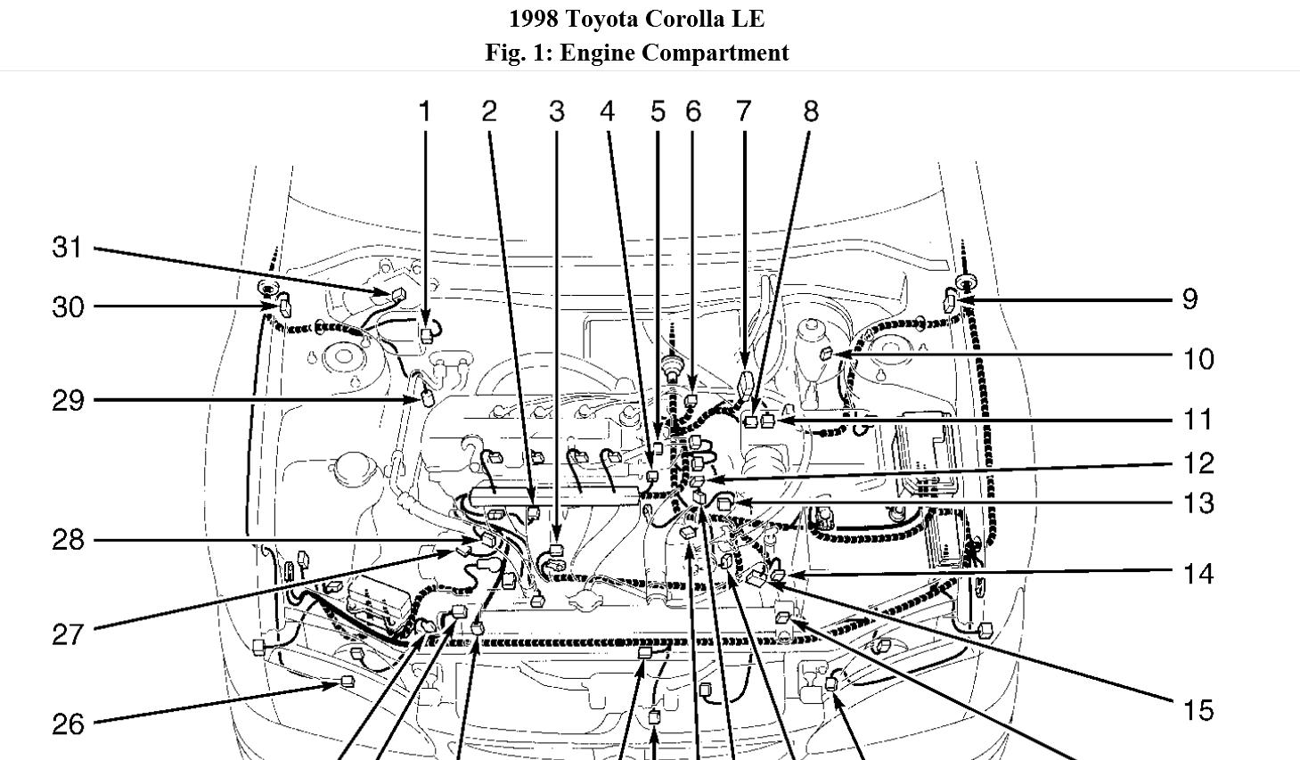 Where Is the Location for a 1998 Toyota Corolla Camshaft Sensor?