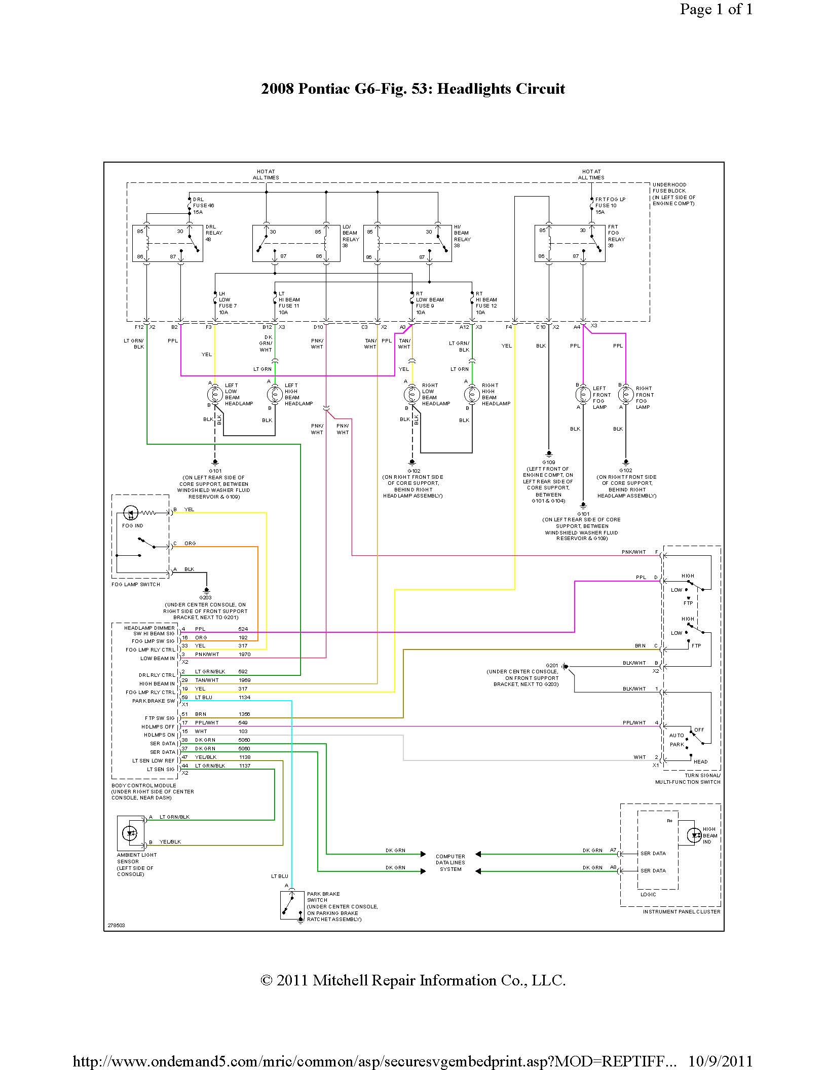 2007 Pontiac G6 Fuel Pump Wiring Diagram