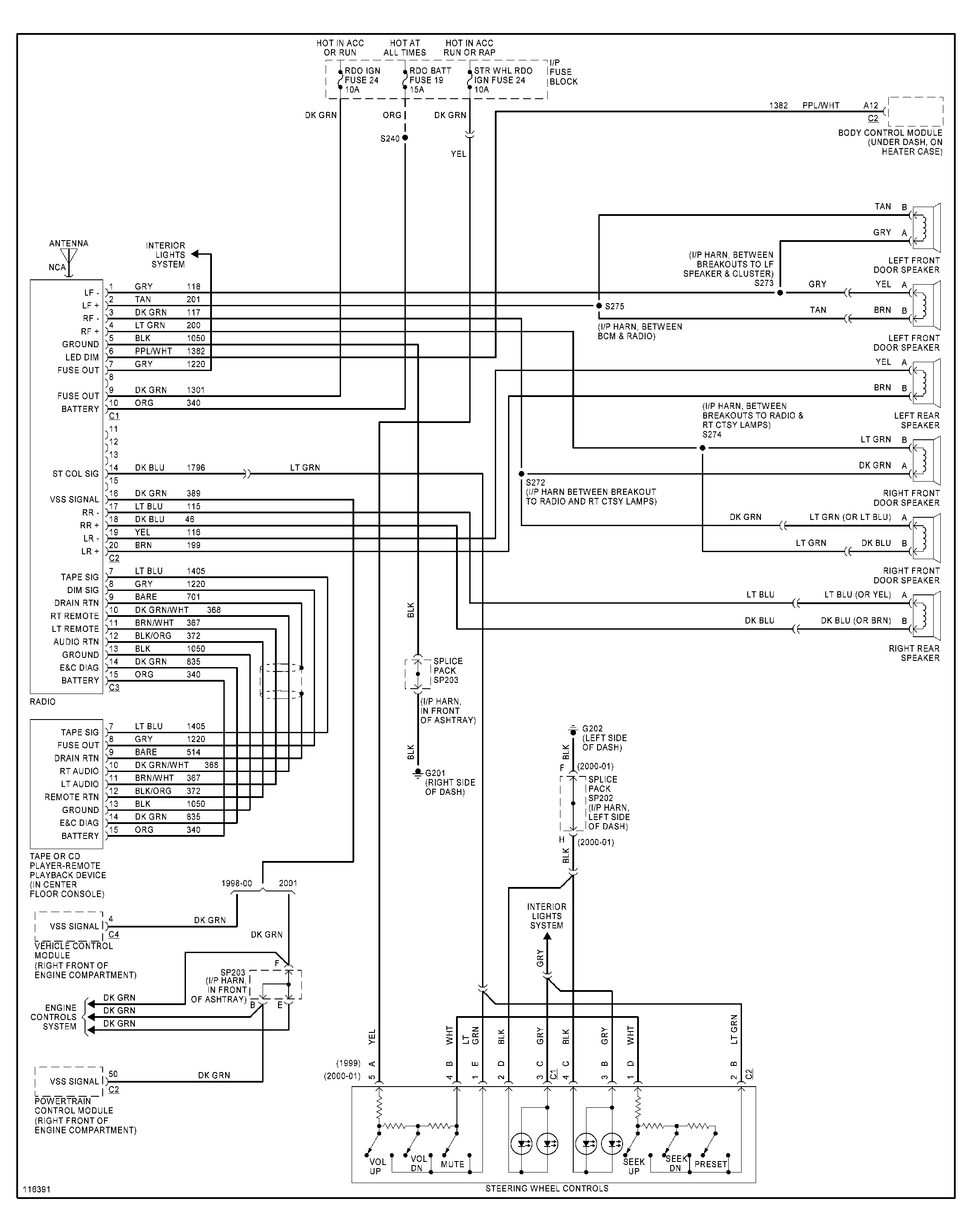 Radio Wiring: I Need the Radio Wiring Diagram for a 2001 Chevy