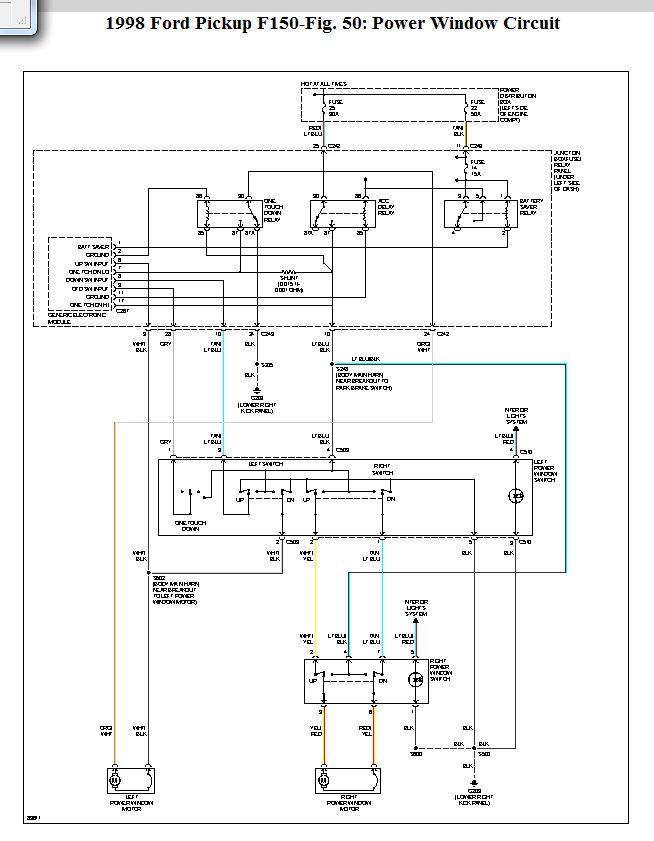 Driver Side Window Switch Not Working  1998 F150 4x4 4 6l