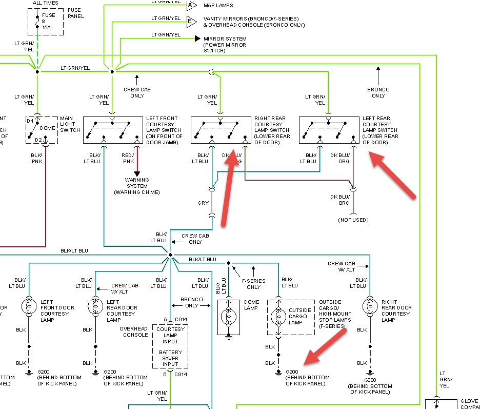 Dome Light Wiring Diagram from www.2carpros.com