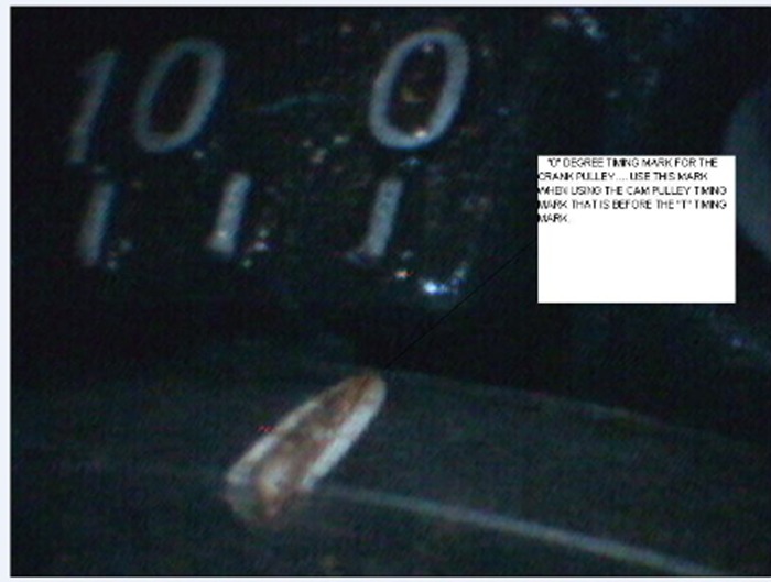 2005 Toyota Sequoia Timing Belt Positioning on My LCAM Mark