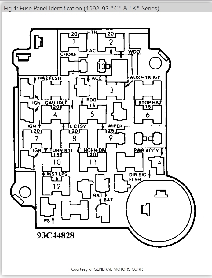 94 Chevy 1500 Fuse Diagram