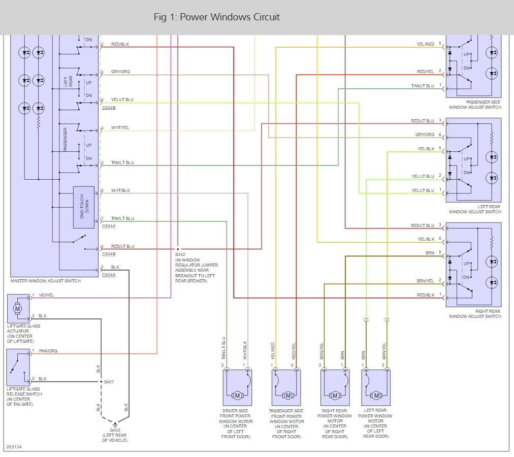 Ford Window Switch Wiring Diagram from www.2carpros.com