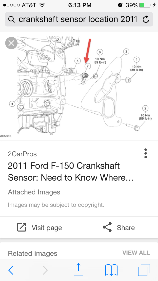2011 Ford F150 3.5 Ecoboost Crankshaft Position Sensor Location