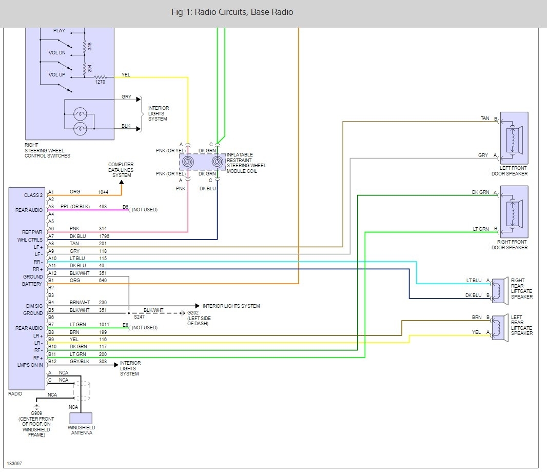 Radio Wiring Diagram  Electrical Problem 2000 Chevy