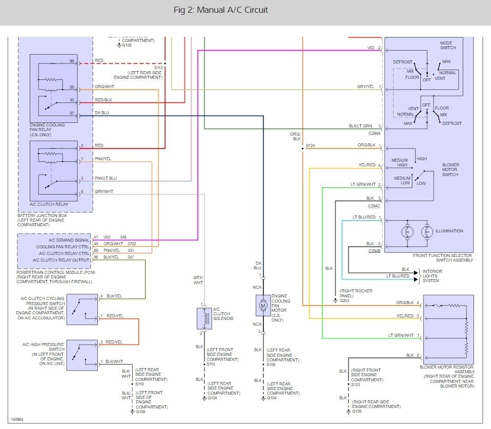 Compressor Will Not Engage Air Conditioning Problem 6 Cyl Two