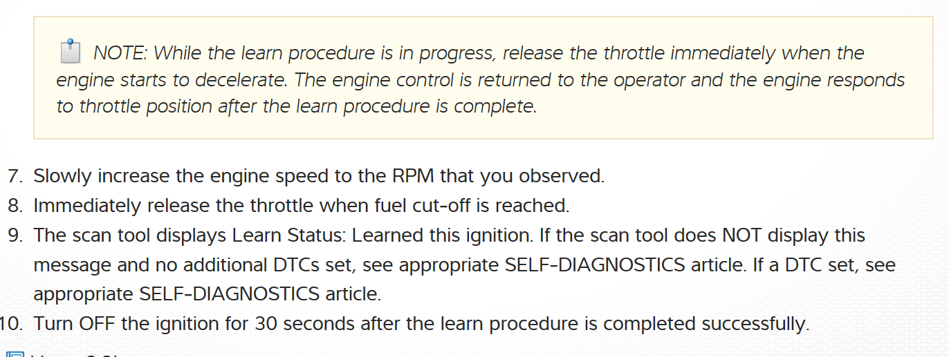 Crank Sensor Relearn Procedure Not Taking Had to Replace Crank
