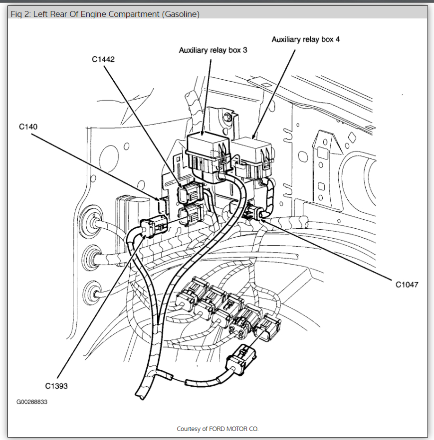 03 ford excursion fuel pump relay location