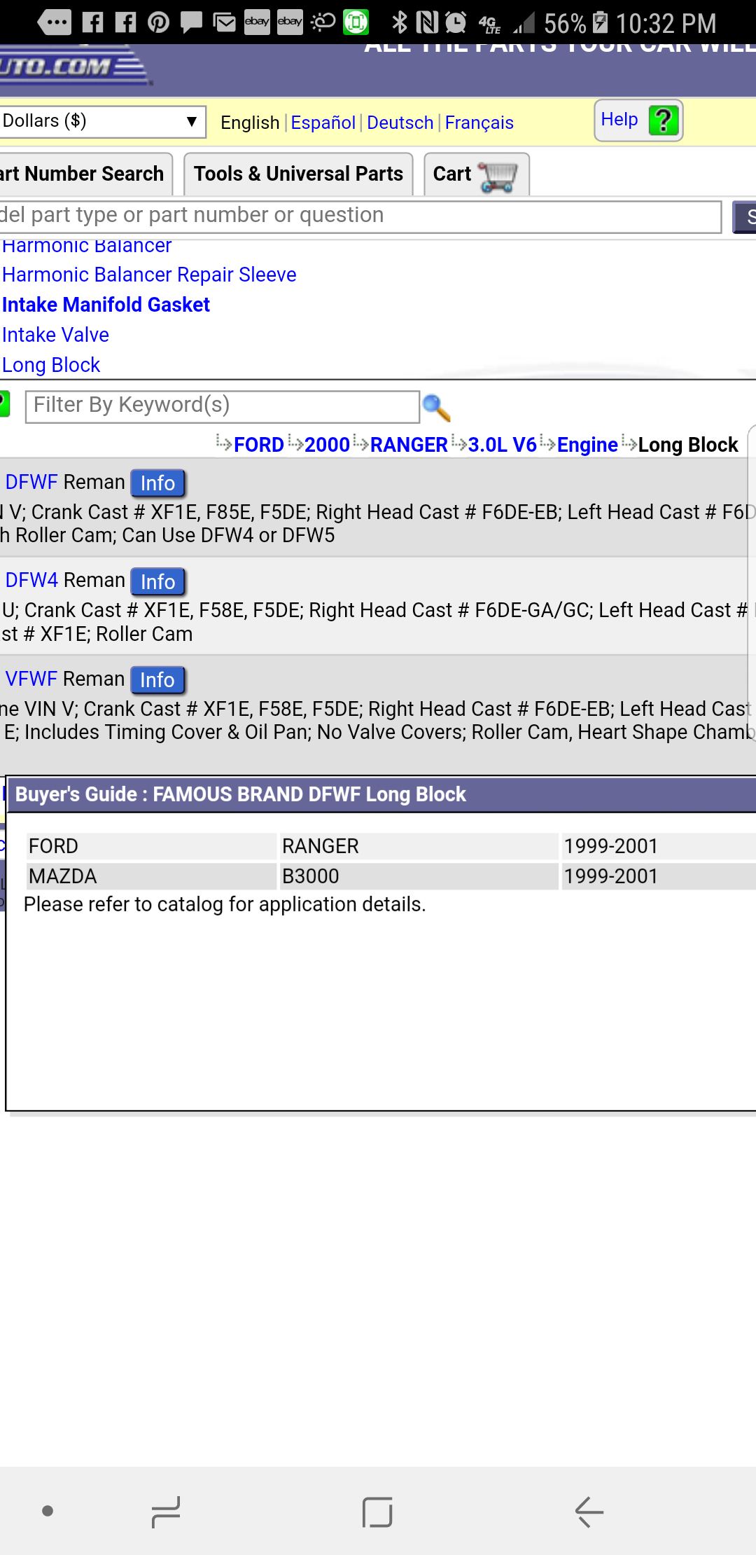 Ford Engine Swap Chart