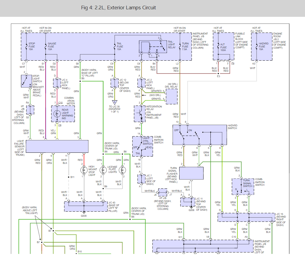 Tail Light Relay Location: Electrical Problem 4 Cyl Front Wheel