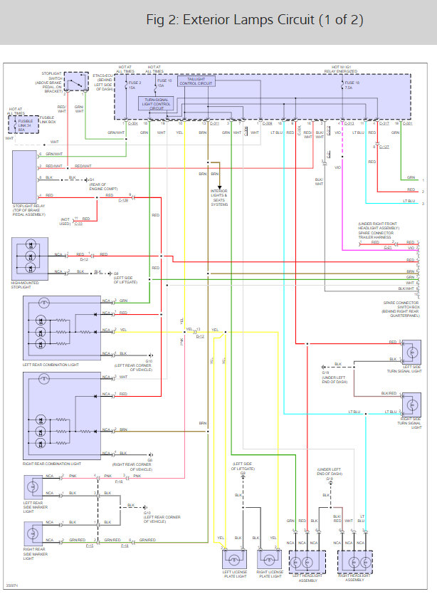 Tail Light Dim/Marker Light Same Side Out
