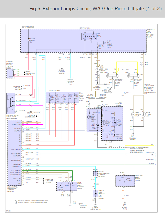 2003 Cadillac Escalade Rear Wiring Harness Junction from www.2carpros.com