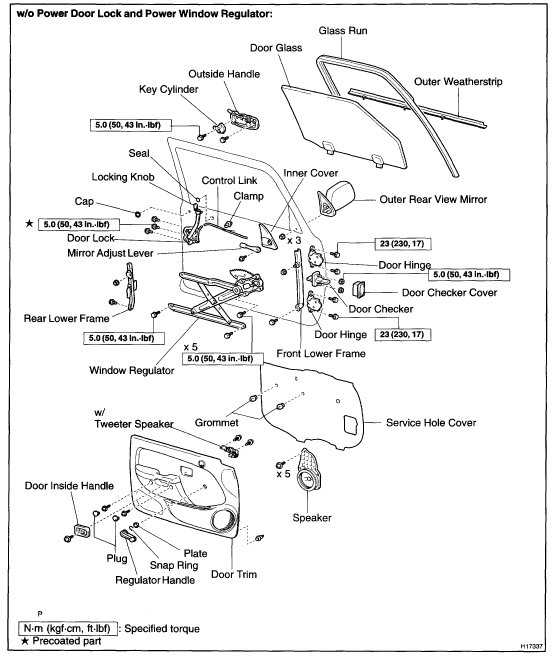 Driver Door Latch Assembly Problem Manual Door Lock Control Rod