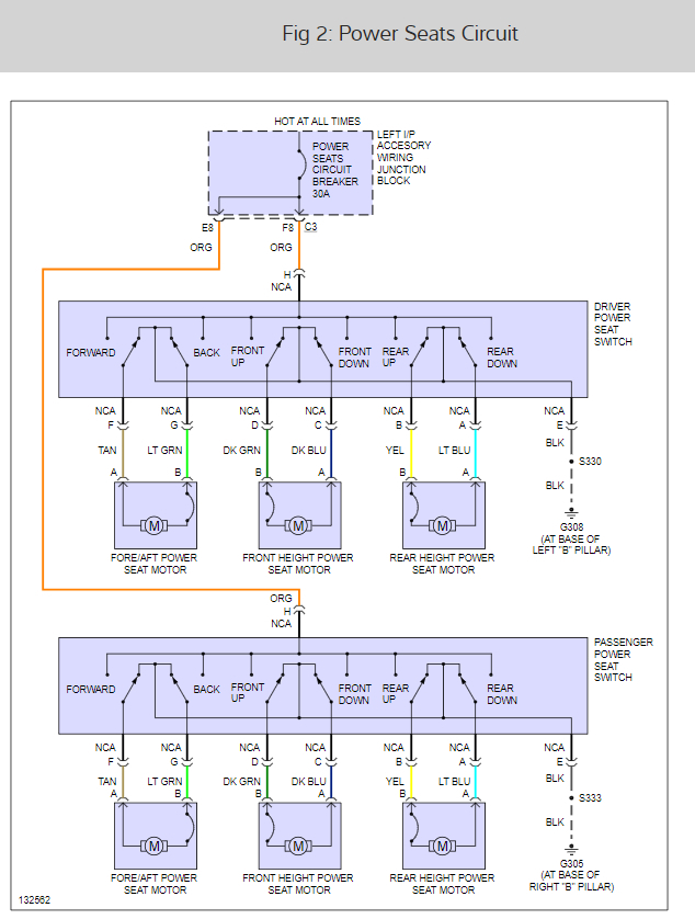 Power Seat Wiring Diagrams  I Have A Pair Of 2004 Chevy