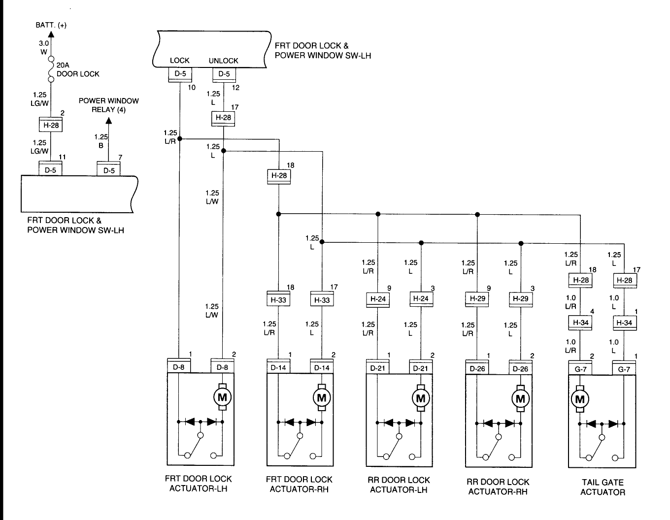 Power Window Master Switch Harness Wiring Diagram