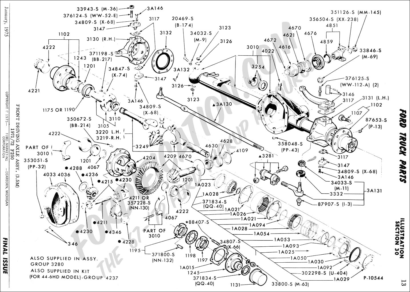 34 Ford F250 4x4 Front Axle Diagram