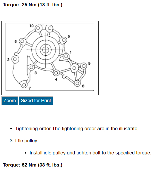 Removal and Installation of Water Pump Water Pump Removal and