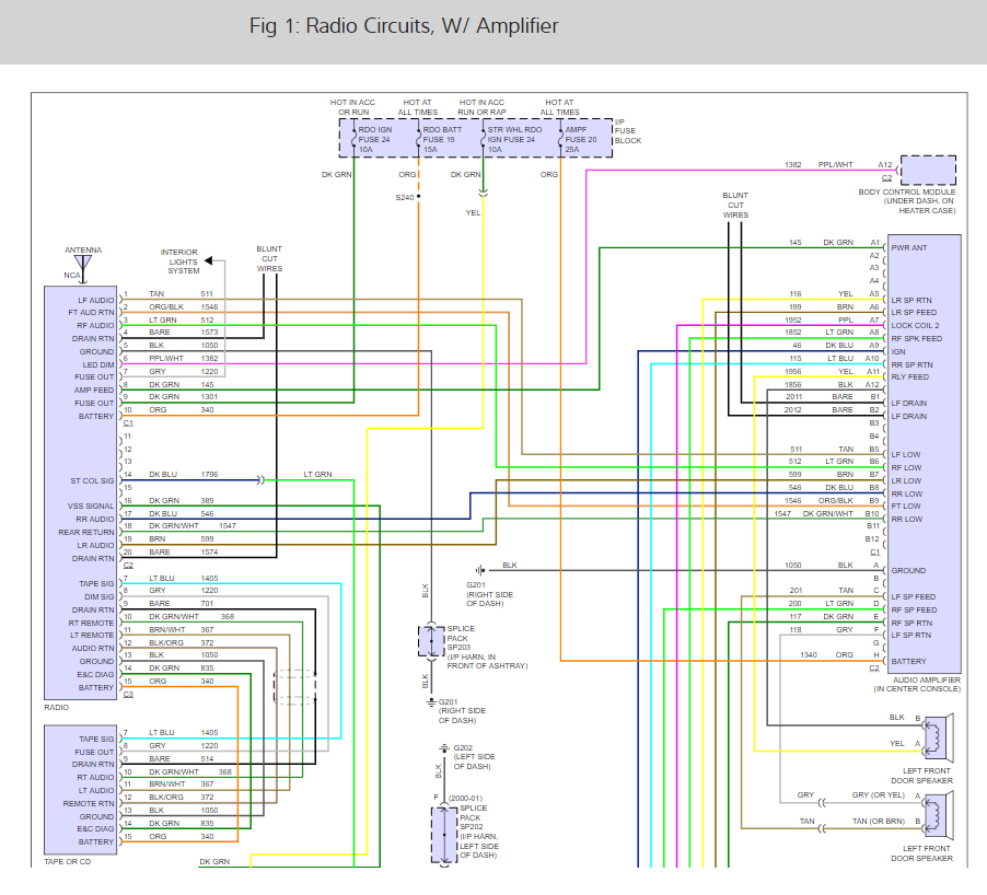 Radio Wiring: I Need the Radio Wiring Diagram for a 2001 Chevy