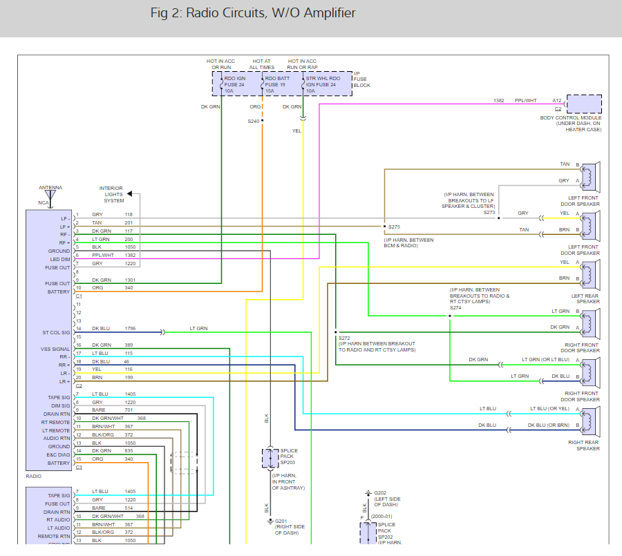 Radio Wiring: I Need the Radio Wiring Diagram for a 2001 Chevy