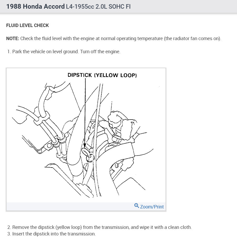 Transmission Dipstick Location I Just Bought a Honda Accord LX