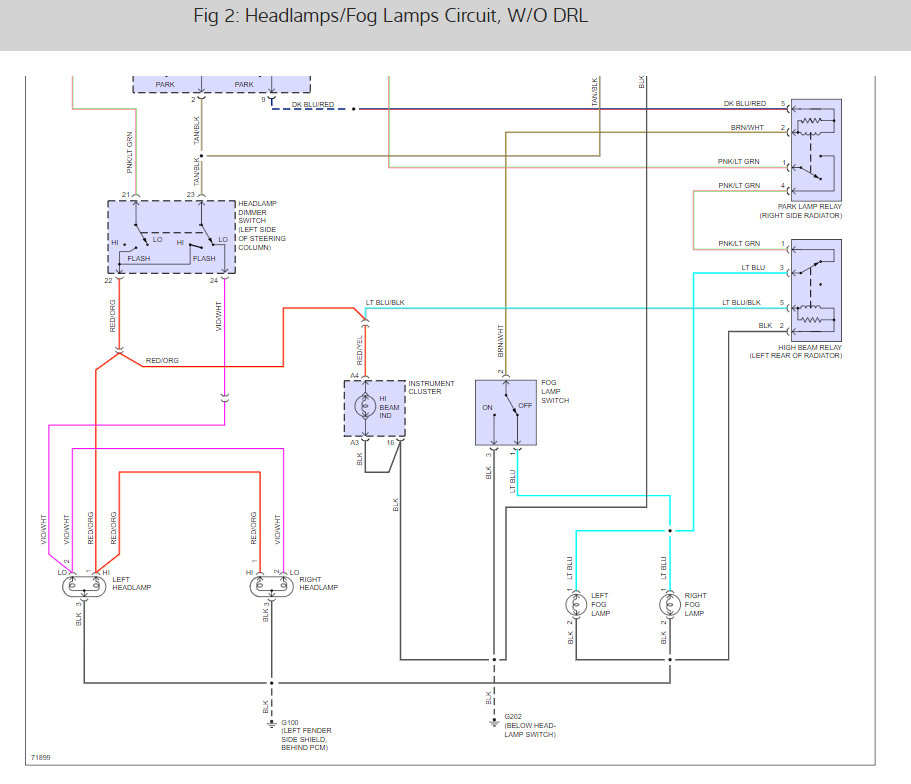 Headlight Relay Both High and Low Beams Inop Lamps Have Been